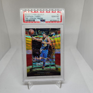Stephen Curry Tri-Color Prizm PSA 10 front